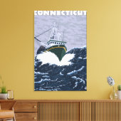 ConnecticutCrab Vist Boat Scene Canvas Afdruk (Insitu (Woonkamer))