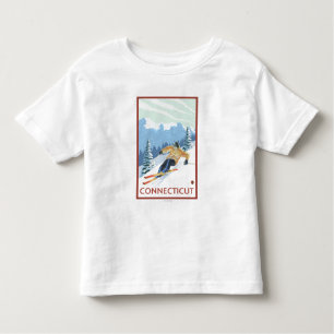 ConnecticutDownhill Skier Scene Kinder Shirts