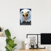 ConnecticutEagle Up Sluiten Poster (Thuiskantoor)