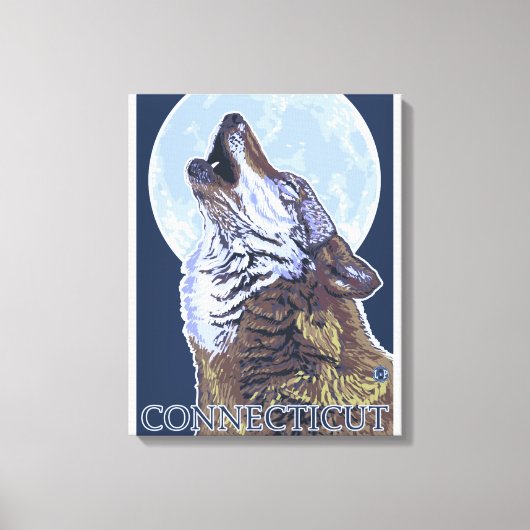ConnecticutHowling Wolf Canvas Afdruk (Voorkant)