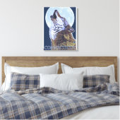 ConnecticutHowling Wolf Canvas Afdruk (Insitu (Slaapkamer))