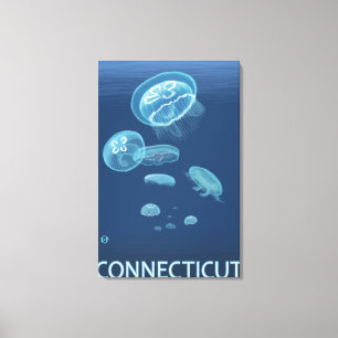 ConnecticutJellyfish Scene Canvas Afdruk