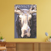 ConnecticutMoose Up Sluiten Canvas Afdruk (Insitu (Woonkamer))