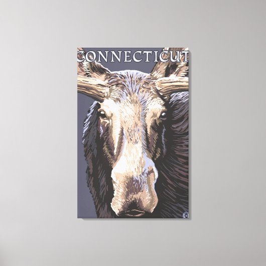 ConnecticutMoose Up Sluiten Canvas Afdruk (Voorkant)