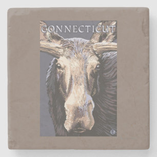 ConnecticutMoose Up Sluiten Stenen Onderzetter
