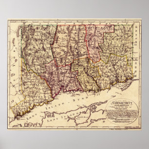 ConnecticutPanoramaMapConnecticut 2 Poster