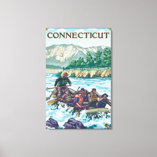 ConnecticutRiver Rafting Scene Canvas Afdruk (Voorkant)