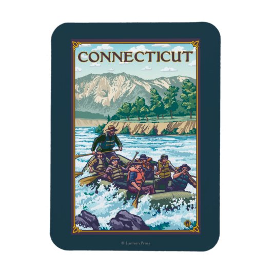 ConnecticutRiver Rafting Scene Magneet (Verticaal)