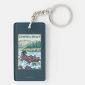 ConnecticutRiver Rafting Scene Sleutelhanger (achterkant)