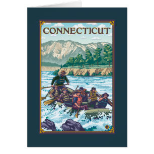 ConnecticutRiver transportant la scène par radeau