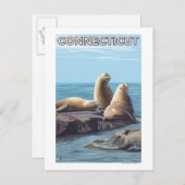 ConnecticutSea Lions Scene Briefkaart (Voorkant / Achterkant)