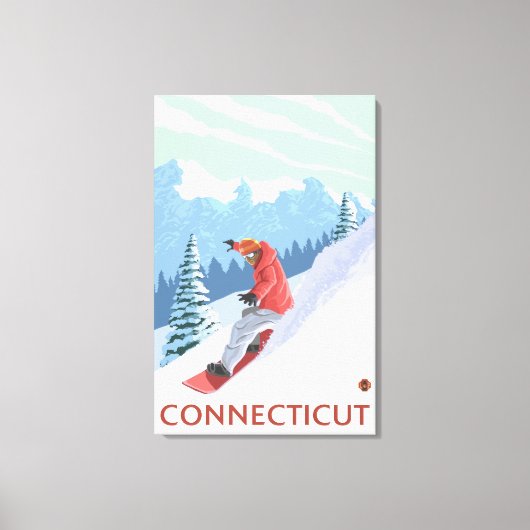 ConnecticutSnowboarder Scene Canvas Afdruk (Voorkant)