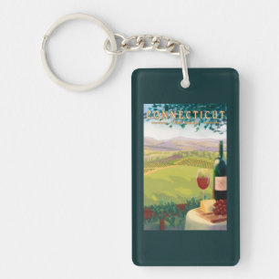 ConnecticutWine Country Scene Sleutelhanger