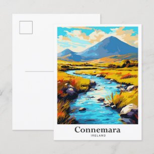 Connemara Ierland Vintage reisillustratie Briefkaart