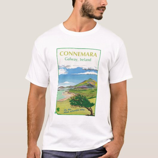 Connemara Travel Poster T shirt Design (Voorkant)
