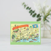 Conneticut State Map Briefkaart (Staand voorkant)