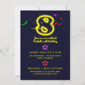 Connexion Neon Invitation fête d'anniversaire huit (Devant)