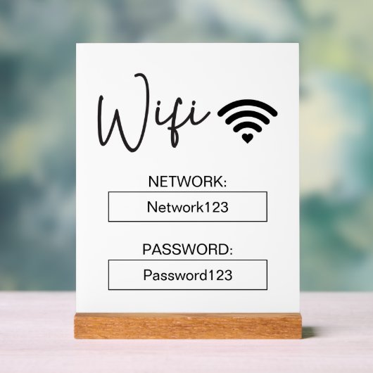 Connexion Wifi Mot de passe Wifi Blanc Acrylique S (Neutre)