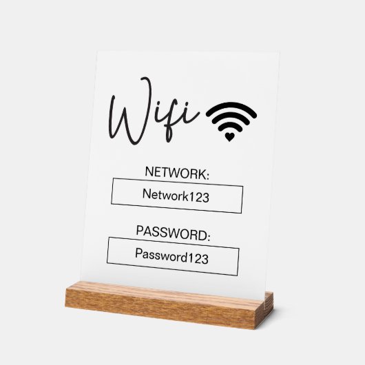 Connexion Wifi Mot de passe Wifi Blanc Acrylique S (Angle)