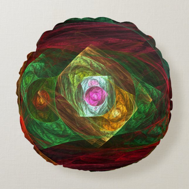 Connexions dynamiques Coussin arrondi art Abstrait (Devant)