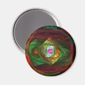 Connexions dynamiques Magnet Arrondi Art Abstrait (Recto/Verso)