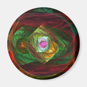 Connexions dynamiques Magnet Arrondi Art Abstrait