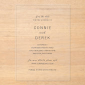 Connie Modern Elegant Wedding Save the Date Acryl Uitnodigingen (Voorkant)