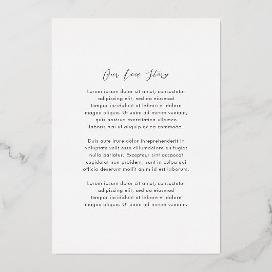 Connie Modern Elegant Wedding Save the Date Folie Uitnodiging (Achterkant)