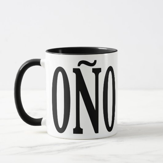Coño Porcelain Mug - 11oz Black Rim Just Mangu It (Gauche)