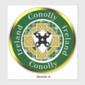 Conolly Irish Shield & Celtic Cross gepersonalisee Sticker (Vel)