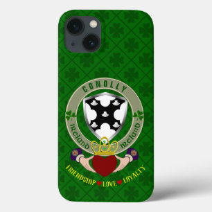 Conolly Irish Shield & Claddagh Personalized iPhone 13 Hoesje