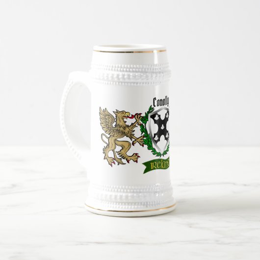 Conolly/O'Conolly Irish Shield gepersonaliseerd Bierpul (Voorkant links)