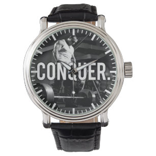 CONQUER - "Body building" Workout Motivatie Horloge