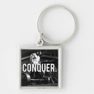 CONQUER - "Body building" Workout Motivatie Sleutelhanger