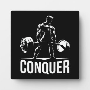 CONQUER - Motivatie fitnessruimte, fitness-anime v Fotoplaat