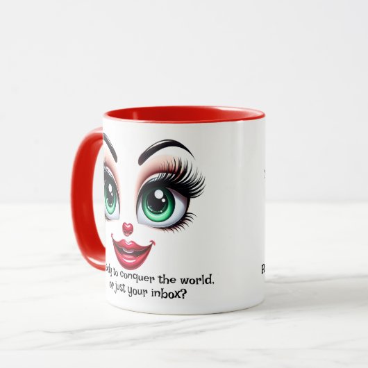 Conquer World  Add Name Message Fabulous Eyes Face Mok (Voorkant links)