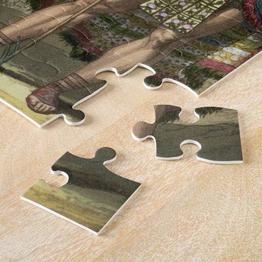 Conquistador met een Native American Chief (kleur) Legpuzzel (Zijkant)