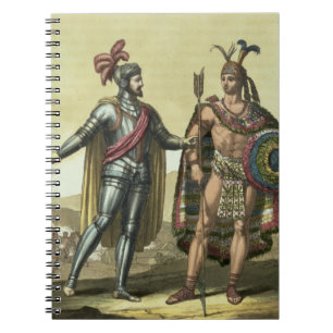 Conquistador met een Native American Chief (kleur) Notitieboek