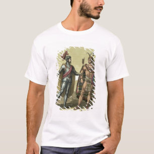 Conquistador met een Native American Chief (kleur) T-shirt