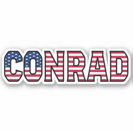 Conrad Name Prénom USA Sticker Stickerset (Devant)