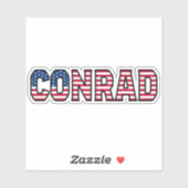 Conrad Name Prénom USA Sticker Stickerset (Feuille)