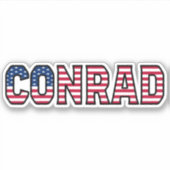 Conrad Name Vorname USA Sticker Stickerset (Voorkant)
