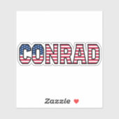 Conrad Name Vorname USA Sticker Stickerset (Vel)