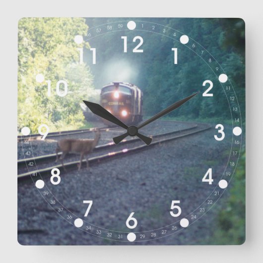 Conrail Kantoor trein - OCS 8/22/97 wandklok Vierkante Klok (Voorkant)