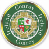 Conroy Irish Shield & Celtic Cross gepersonaliseer Sticker (Voorkant)