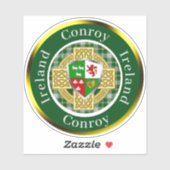 Conroy Irish Shield & Celtic Cross gepersonaliseer Sticker (Vel)