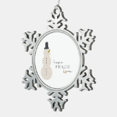 conscience du cancer Noël Vacances Ornement métall (Vue impression)