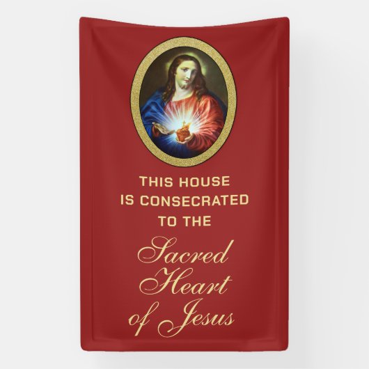 Consecratie Heilig Hart van Jezus Religieus Spandoek (Verticaal)