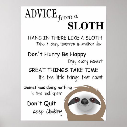 Conseil amical d'une affiche de Sloth (Devant)