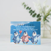 Conseil aquarelle de Penguins Carte de voeux plat (Debout devant)